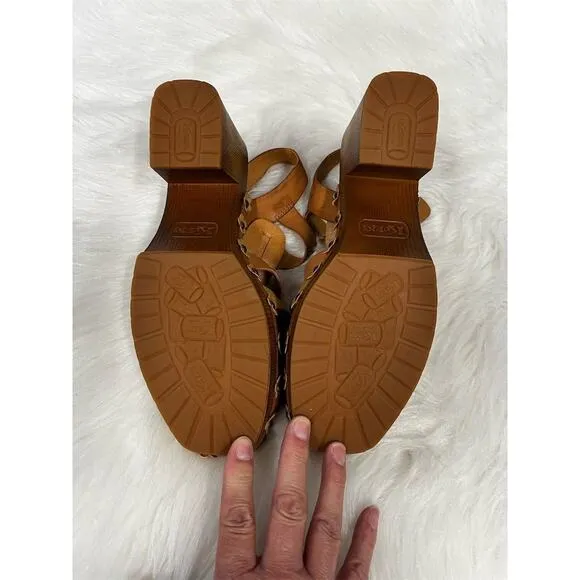 KORKS Women's Willow Strappy Sandal Brown Mid Heel Summer Casual Size 9M NWOB