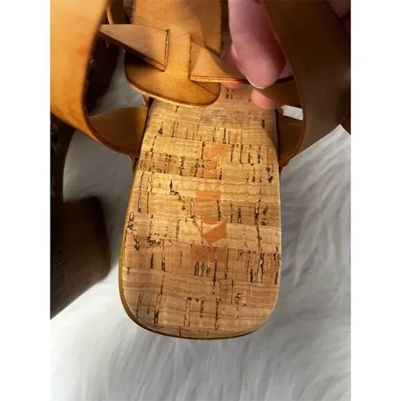 KORKS Women's Willow Strappy Sandal Brown Mid Heel Summer Casual Size 9M NWOB