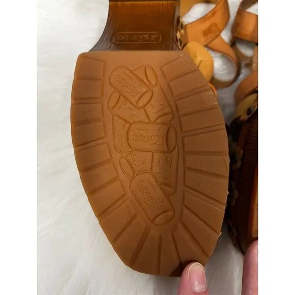 KORKS Women's Willow Strappy Sandal Brown Mid Heel Summer Casual Size 9M NWOB