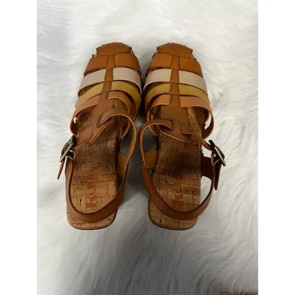 KORKS Women's Willow Strappy Sandal Brown Mid Heel Summer Casual Size 9M NWOB