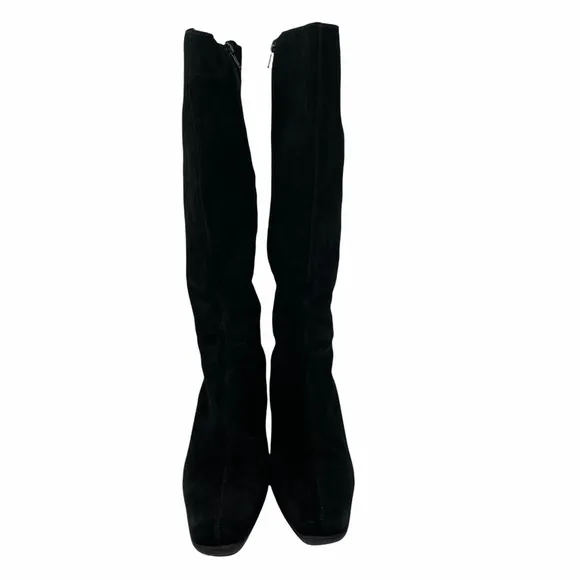 La Canadienne Black Suede Knee High Boots Sz 10