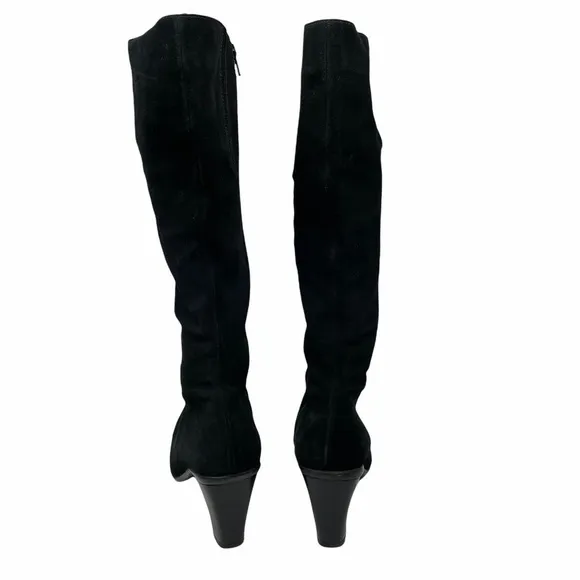 La Canadienne Black Suede Knee High Boots Sz 10
