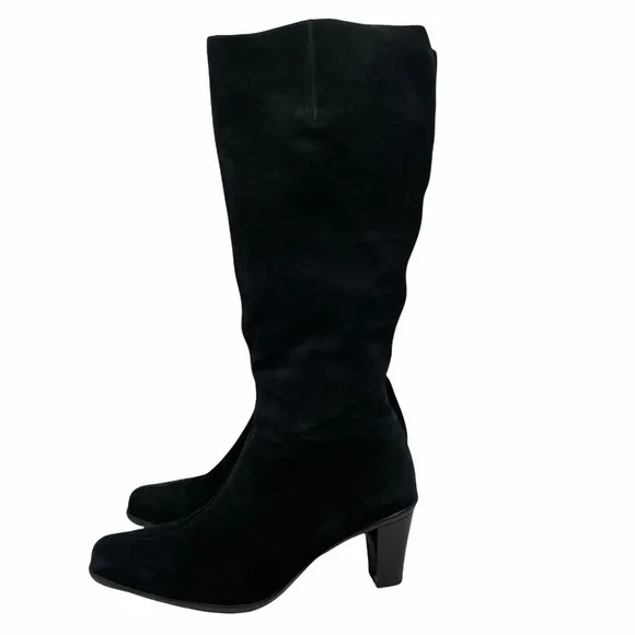 La Canadienne Black Suede Knee High Boots Sz 10