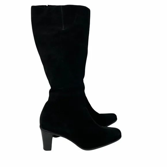 La Canadienne Black Suede Knee High Boots Sz 10