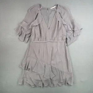 La Maison Talulah Dress Womens Extra Large Purple Metallic Ruffle Cutout Fairy
