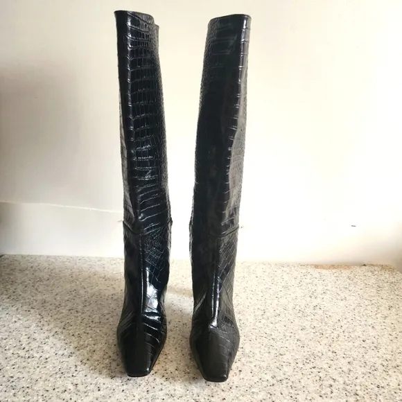 Lafayette 148 New York Black Knee High Boots          Size 38 1/2