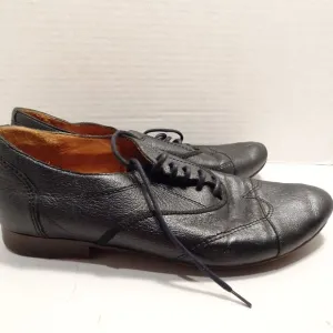 Lanvin Paris Womens Size 7 38 Black Leather Captoe Wingtip Oxford Dress Shoes