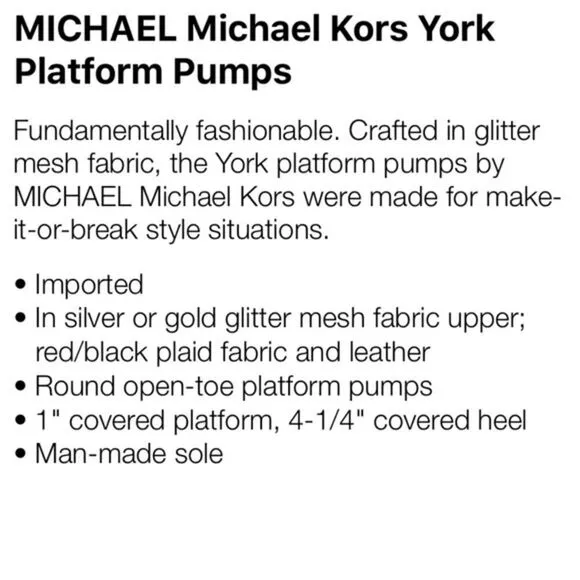 🎉last deal 🎉Michael kors York platform pumps💞