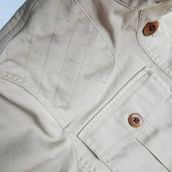Lauren Ralph Lauren Safari Style Jacket Womens Medium Khaki  Pockets Casual