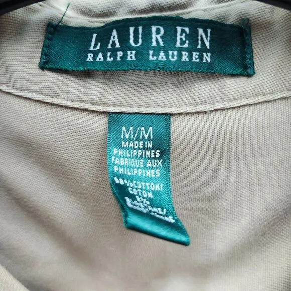 Lauren Ralph Lauren Safari Style Jacket Womens Medium Khaki  Pockets Casual