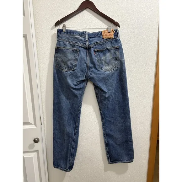 Levi's 501 Jeans Men's 36 x 34 Blue Regular Straight Fit Button Fly Denim 09/04