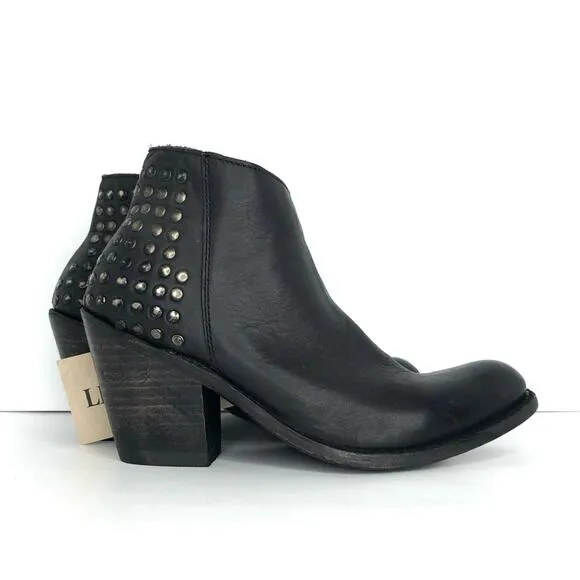 LIBERTY Black Studded Side Zip Caborca Delano Negro Booties Women’s 7 Shoes