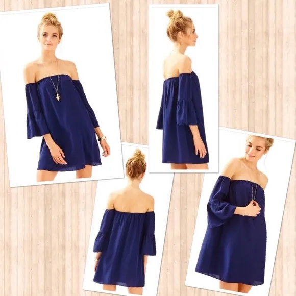 Lilly Pulitzer 100% Silk Sanilla Dress, Navy Sz XS