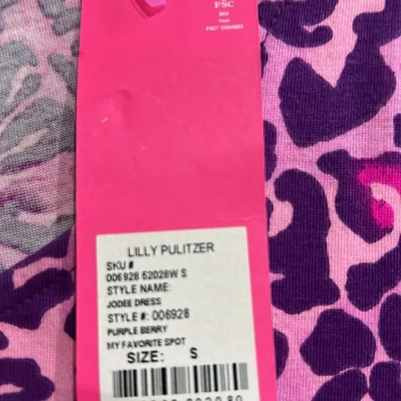Lilly Pulitzer Jodee dress in purple Berry My Favorite Spot size small NWT