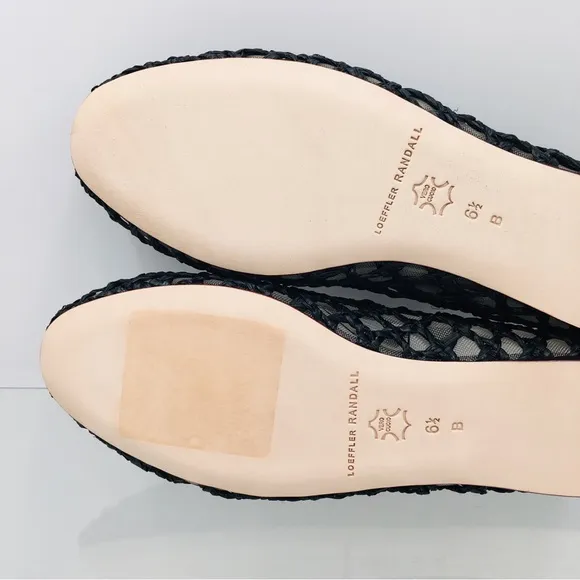 Loeffler Randall Black Crochet Ballet Flat Women’s Size 6.5 B