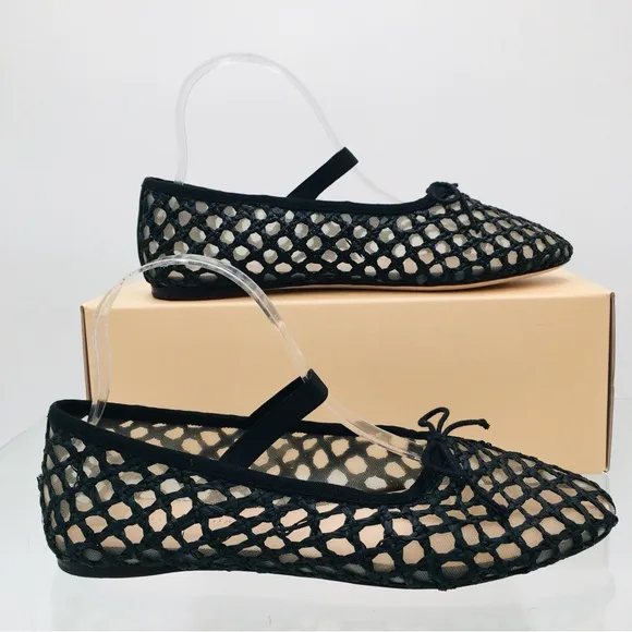 Loeffler Randall Black Crochet Ballet Flat Women’s Size 6.5 B