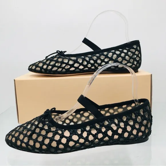 Loeffler Randall Black Crochet Ballet Flat Women’s Size 6.5 B