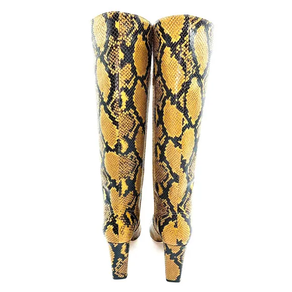 Loeffler Randall Sarina Knee High Block Heel Boots- Amber, US 6M