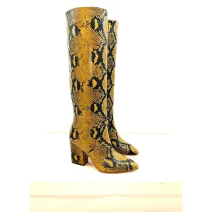 Loeffler Randall Sarina Knee High Block Heel Boots- Amber, US 6M