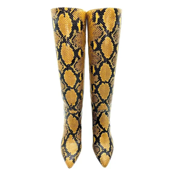 Loeffler Randall Sarina Knee High Block Heel Boots- Amber, US 6M