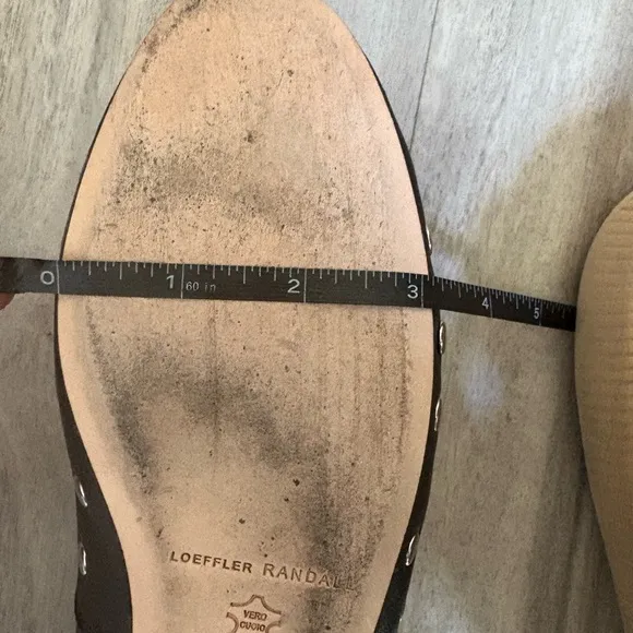 Loeffler Randall Womens Landon Black Studded Leather Ballet Flats Used