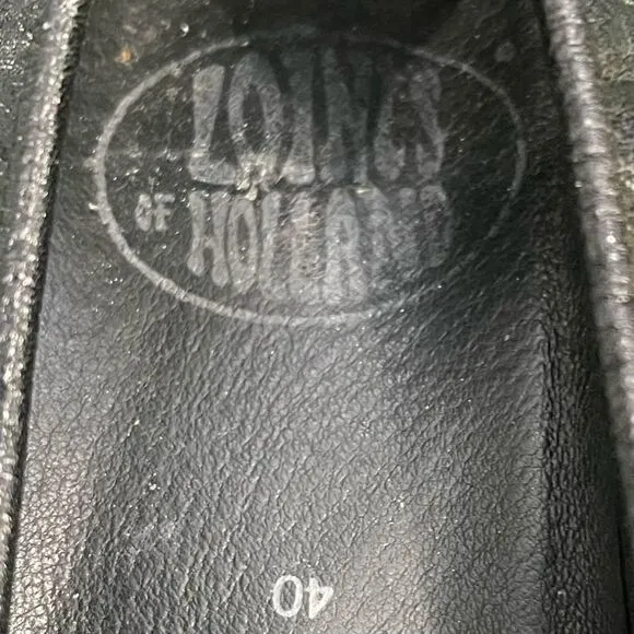 Loints of Holland Black Leather Wedge Ballet