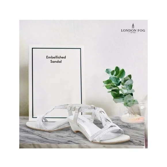 LONDON FOG Womens Macey Demi-Wedge Dress Sandals Size 8.5 NEW 50-DD