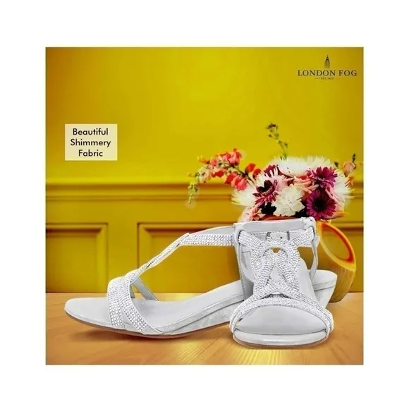 LONDON FOG Womens Macey Demi-Wedge Dress Sandals Size 8.5 NEW 50-DD