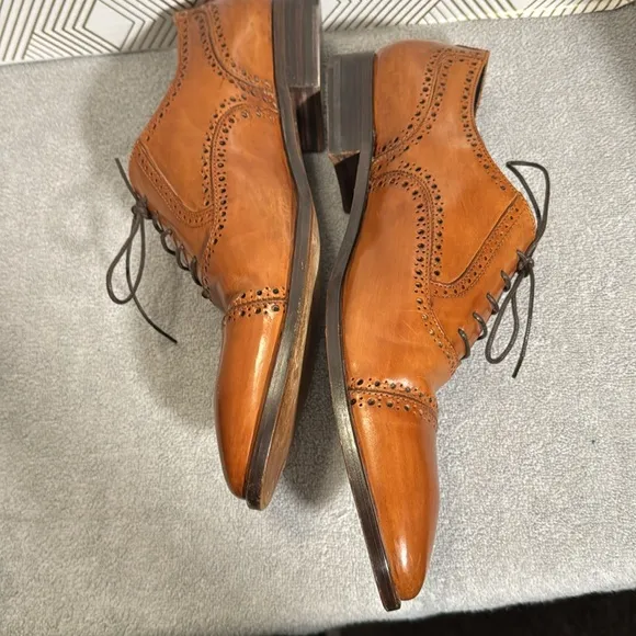 Lorenzo Banfi Men's Brown Leather Dress Shoes Men’s size 12 M made in Italy