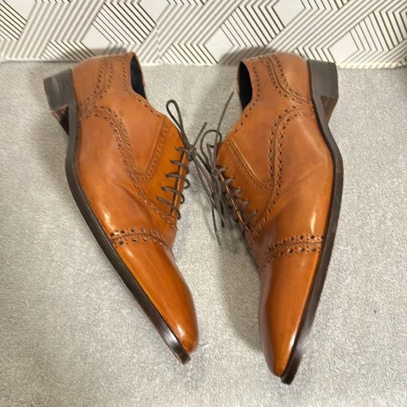 Lorenzo Banfi Men's Brown Leather Dress Shoes Men’s size 12 M made in Italy