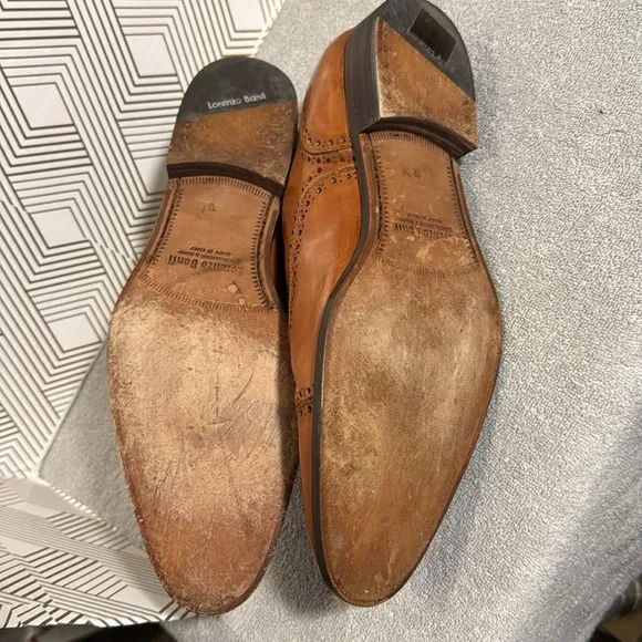 Lorenzo Banfi Men's Brown Leather Dress Shoes Men’s size 12 M made in Italy