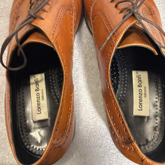 Lorenzo Banfi Men's Brown Leather Dress Shoes Men’s size 12 M made in Italy