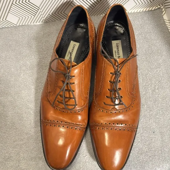 Lorenzo Banfi Men's Brown Leather Dress Shoes Men’s size 12 M made in Italy