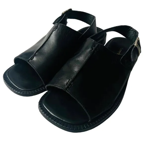 Lorenzo Ferrini Mens Leather Belted Strap Sandals Size 8 1/2 Preowned