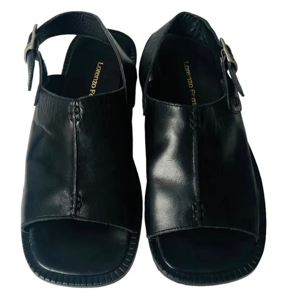 Lorenzo Ferrini Mens Leather Belted Strap Sandals Size 8 1/2 Preowned