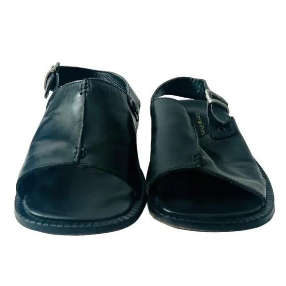 Lorenzo Ferrini Mens Leather Belted Strap Sandals Size 8 1/2 Preowned