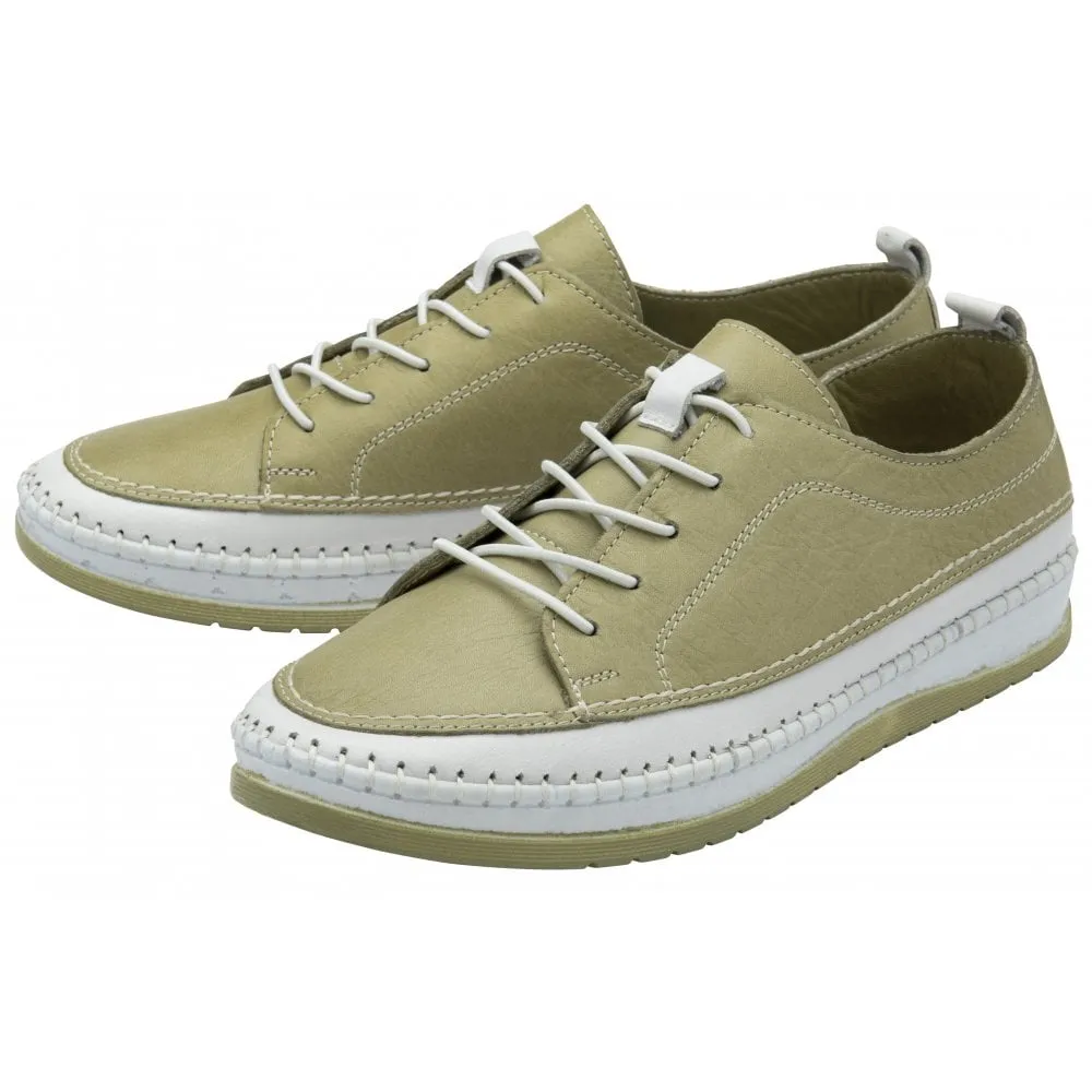 Lotus Rimini Women's Slip On / Lace Up Softie Leather Casual Shoe Sage