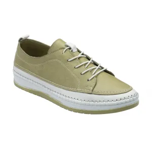 Lotus Rimini Women's Slip On / Lace Up Softie Leather Casual Shoe Sage