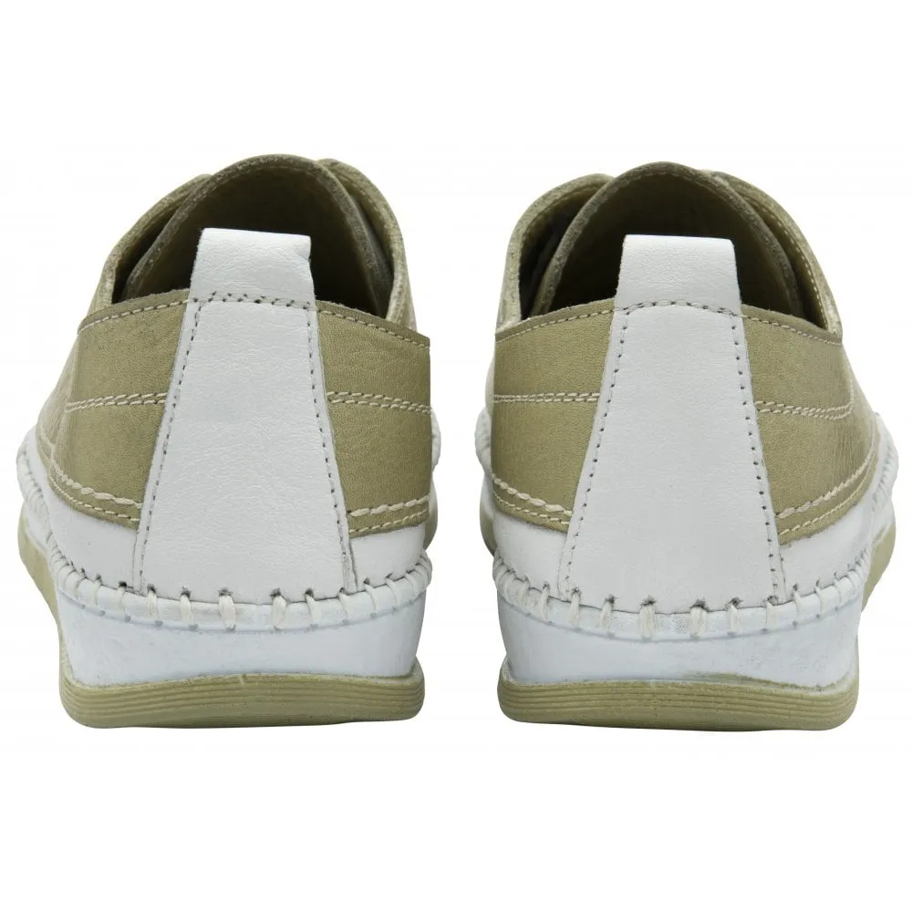 Lotus Rimini Women's Slip On / Lace Up Softie Leather Casual Shoe Sage