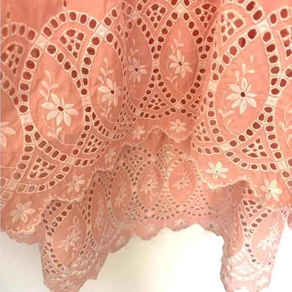 Love Shack Fancy Alwyn Elegant Bubble Gum Pink Maxi Dress Embroidered Size 6
