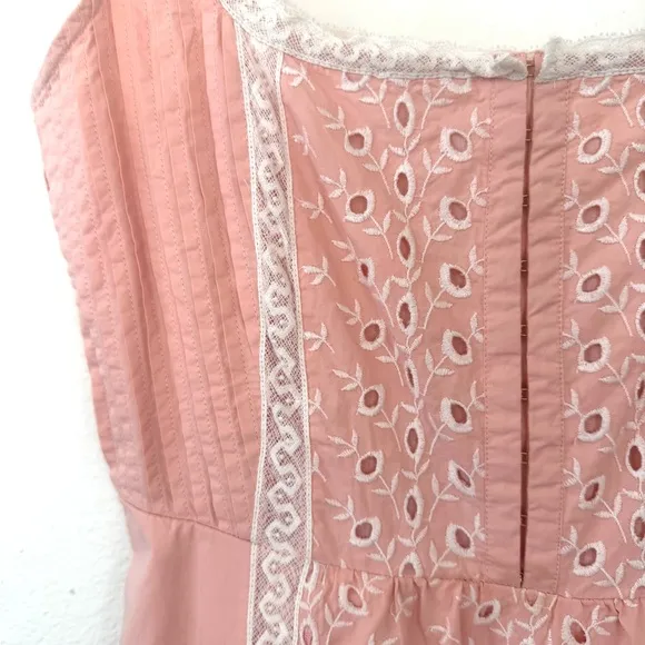 Love Shack Fancy Alwyn Elegant Bubble Gum Pink Maxi Dress Embroidered Size 6