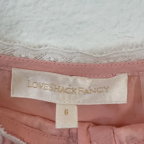 Love Shack Fancy Alwyn Elegant Bubble Gum Pink Maxi Dress Embroidered Size 6