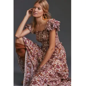 Love The Label by Anthropologie Mirabelle Ruffle Floral Maxi Dress