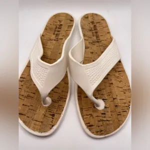 Made in Italy Genuine Cork Sock White Wedding Guest Sandals NWOT Womens 7 Beach