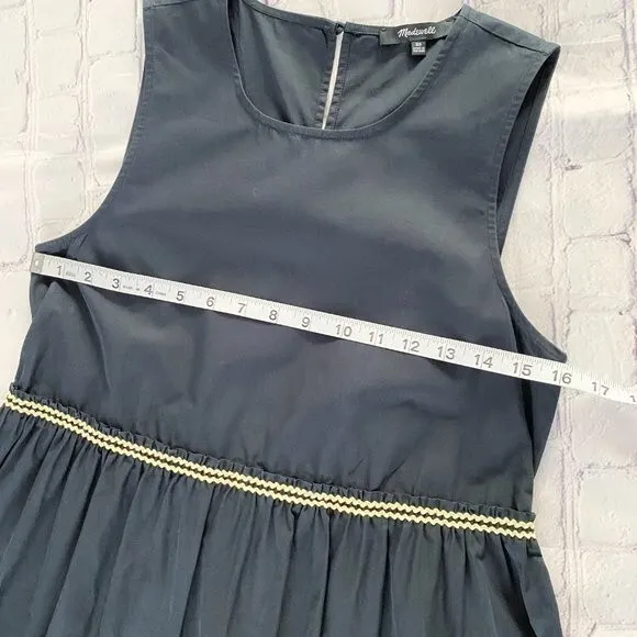 Madewell Black Rickrack Cattail Tiered Sleeveless Colorful Lace Maxi Dress XS