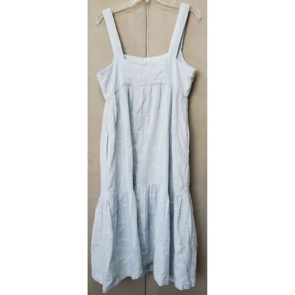 Madewell Cicely Tiered Midi Dress in Patchwork Size P10 100% Cotton NWT