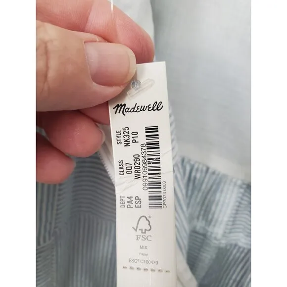 Madewell Cicely Tiered Midi Dress in Patchwork Size P10 100% Cotton NWT