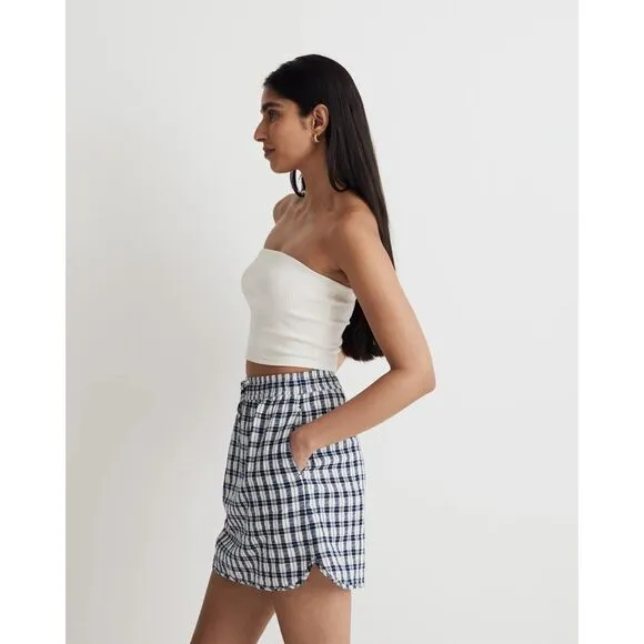 Madewell Curved-Hem Mini Skirt in Plaid Size L