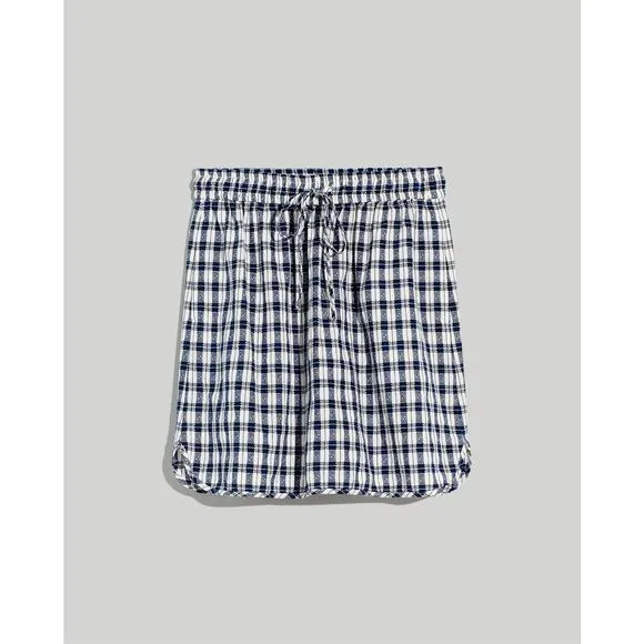 Madewell Curved-Hem Mini Skirt in Plaid Size L