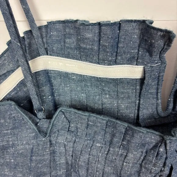 Madewell Denim PintuckCami Square Neck Mini Dress Blue Size 8